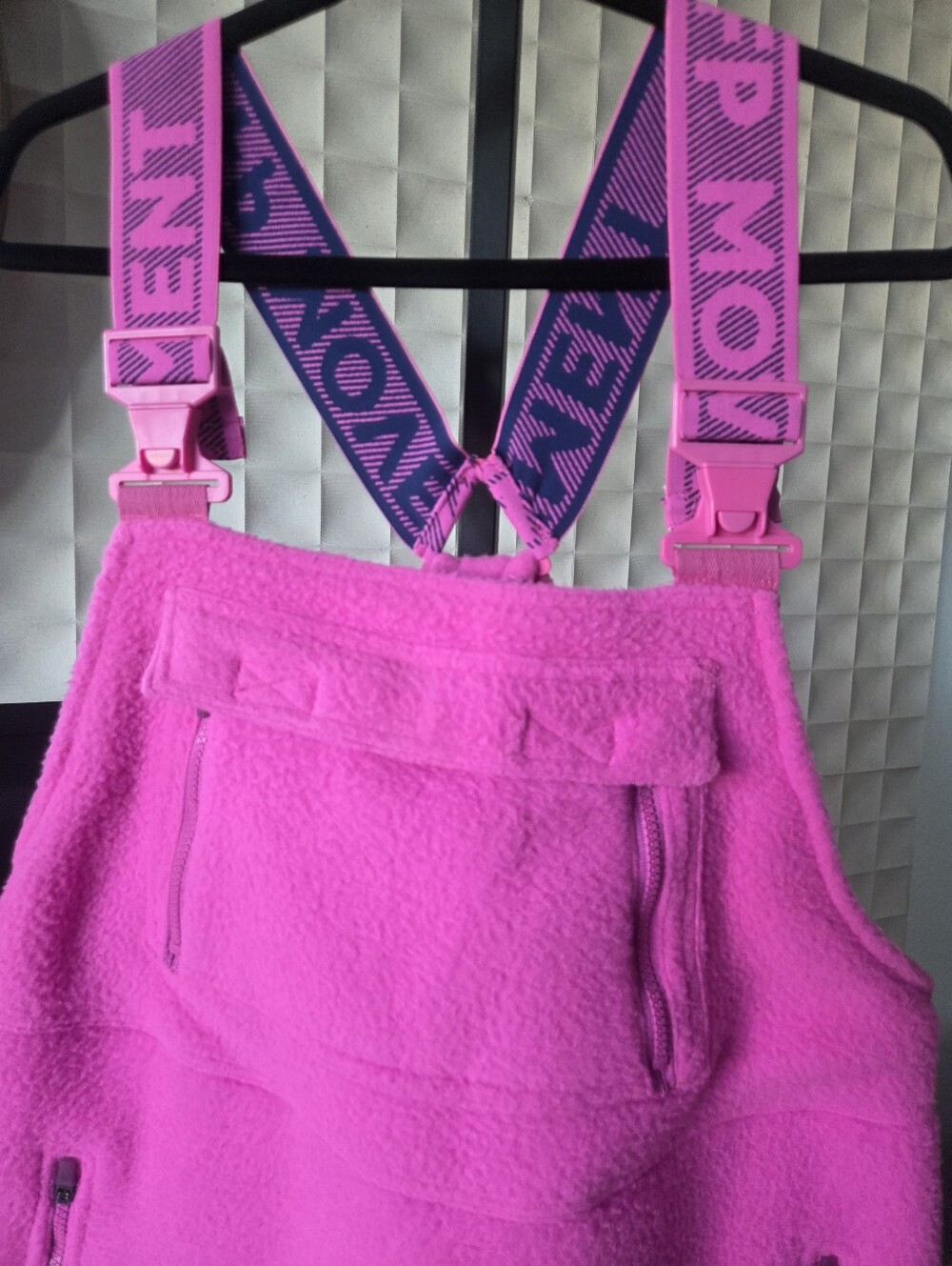 Free People FP Movement Hit The Slopes Salopette Overalls Fleece Magenta, Large - Picture 5 of 15